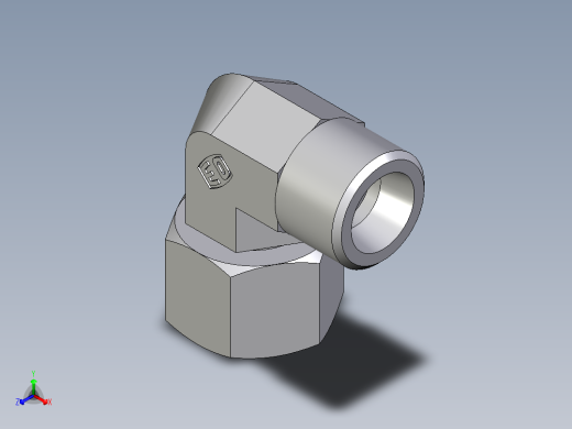 卡套式工业通用硬管接头EO_Swivel_nut_elbow_EW10SOMD71正等轴测缩略图