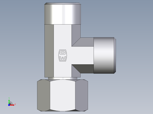 卡套式工业通用硬管接头EO_Swivel_nut_run_tee_EL12SOMD71前视缩略图