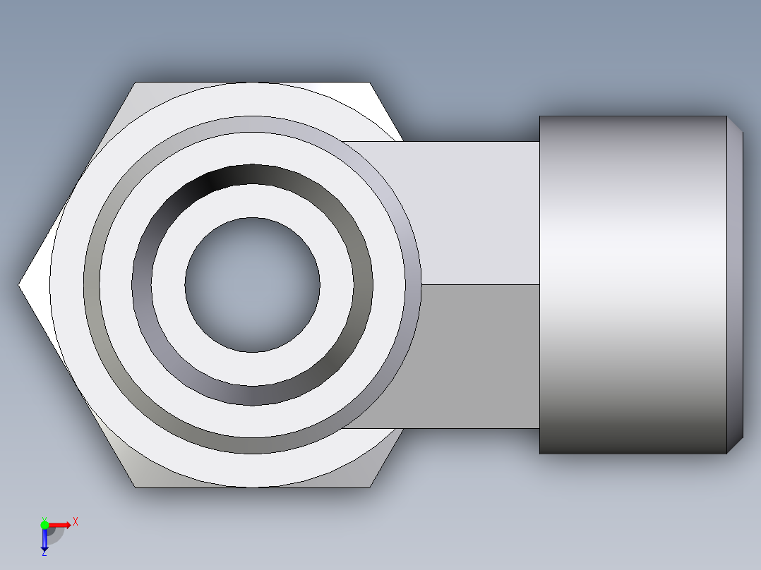 卡套式工业通用硬管接头EO_Swivel_nut_run_tee_EL12SOMD71俯视图