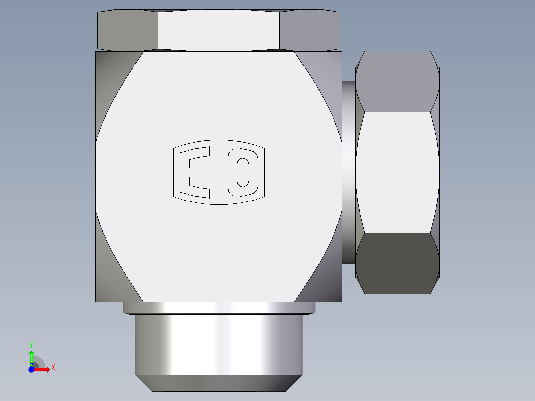 卡套式工业通用硬管接头EO_High_pressure_banjo_elbow_WH42ZLRCF前视图