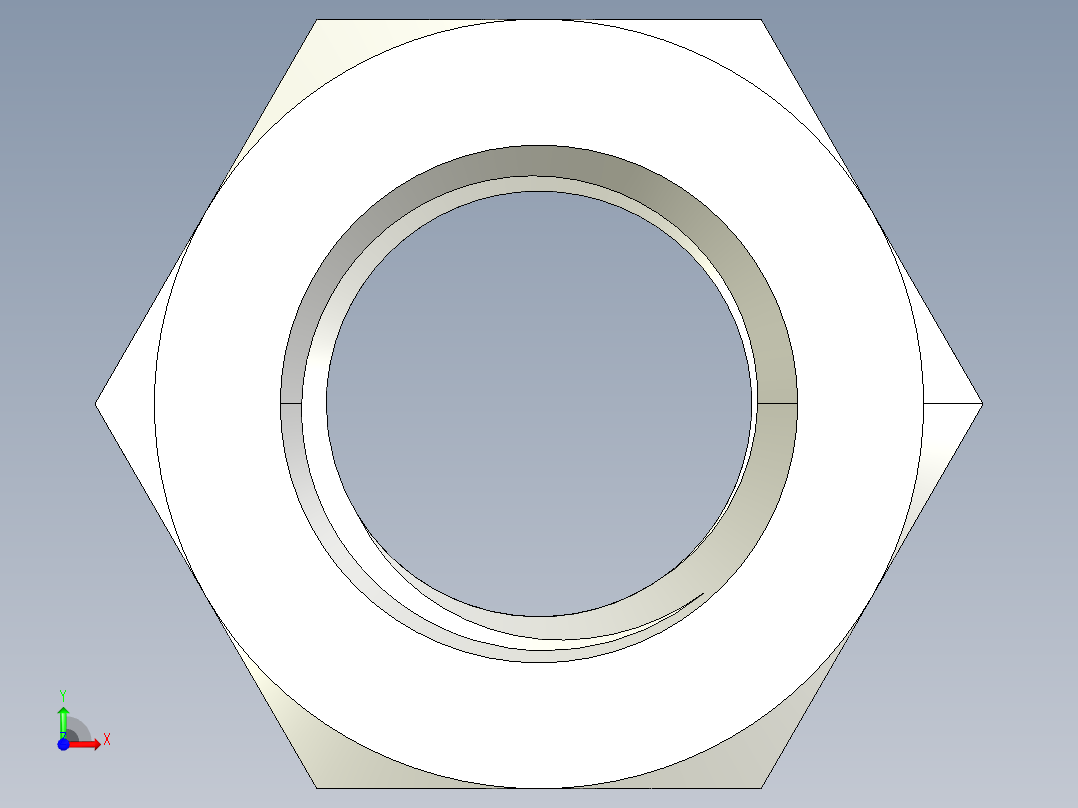 DIN 934 螺母-M30 Nut.STEP前视图