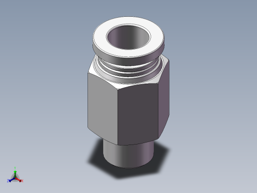 螺纹直通APC8-01（1分8厘）正等轴测缩略图