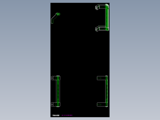 取手(鋁合金)(B)A1-2D多系列多零件图纸模型