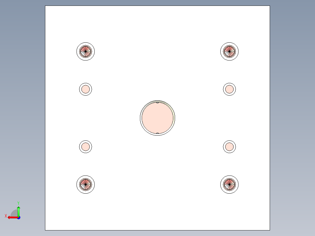 电风扇旋钮注塑模具设计后视图