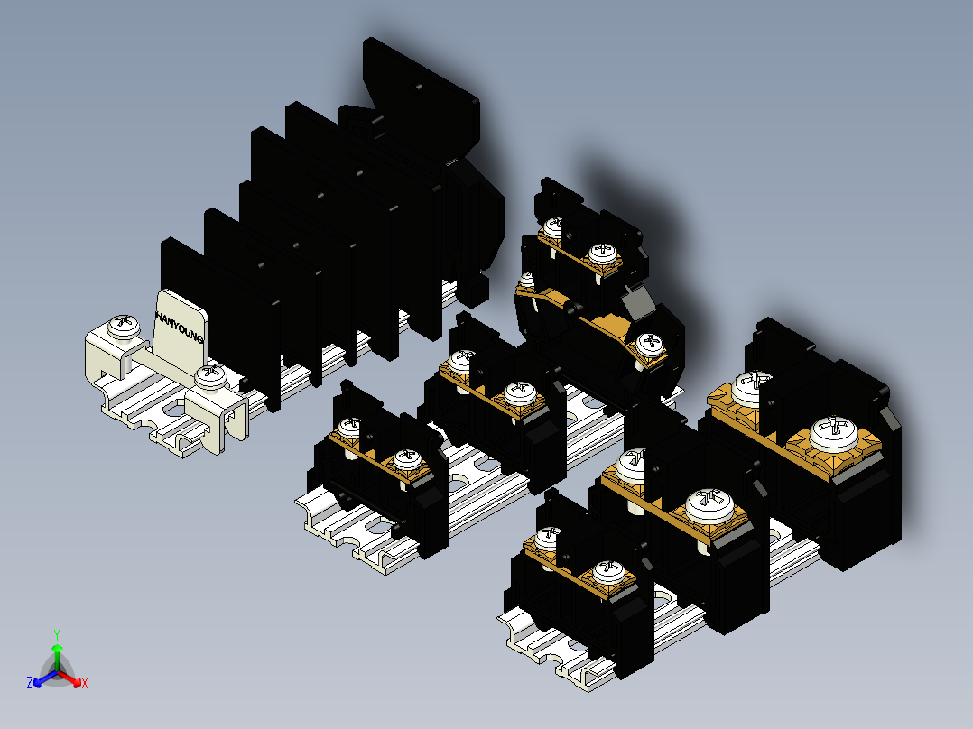 标准DIN导轨35mm安装结构接线板