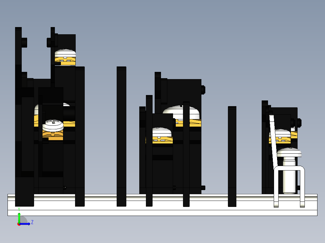 标准DIN导轨35mm安装结构接线板左视图