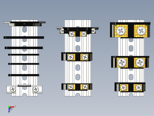 标准DIN导轨35mm安装结构接线板俯视缩略图