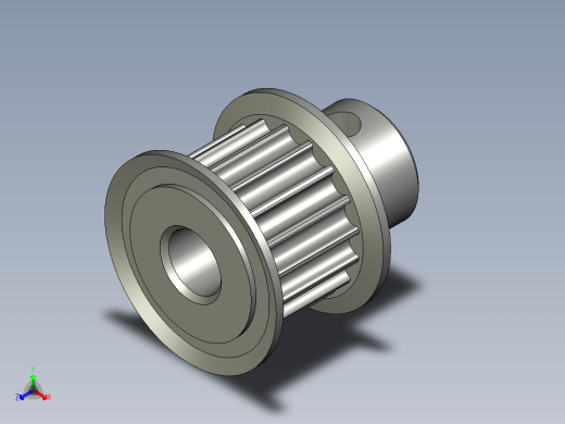17T HTD 3M双宽同步带轮--stp三维 3d模型设计图正等轴测缩略图