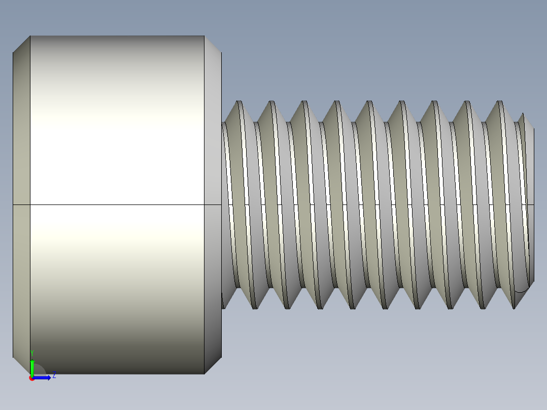 M8 x 1.25mm Thread 12mm LONG SOCKET HEAD CAP SCREW.IGS左视图