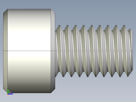 M8 x 1.25mm Thread 12mm LONG SOCKET HEAD CAP SCREW.IGS左视缩略图