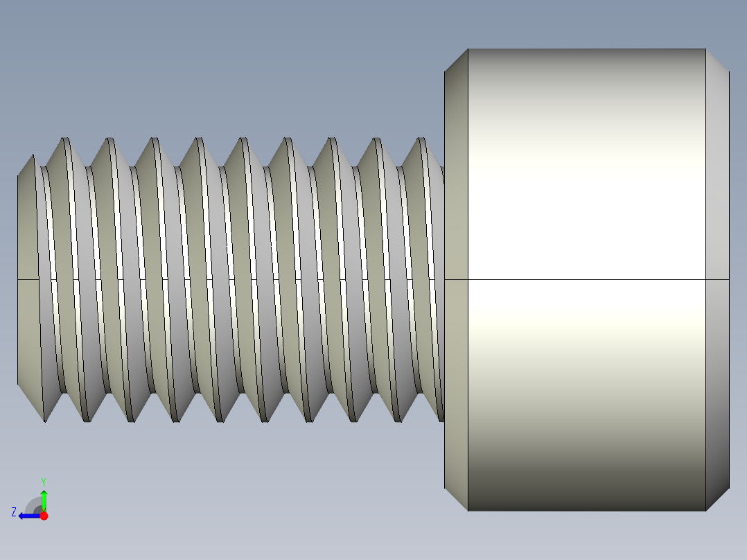 M8 x 1.25mm Thread 12mm LONG SOCKET HEAD CAP SCREW.IGS右视图
