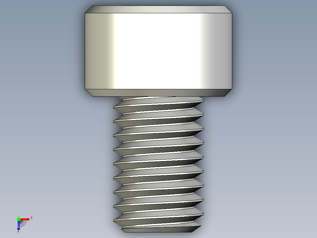 M8 x 1.25mm Thread 12mm LONG SOCKET HEAD CAP SCREW.IGS俯视图