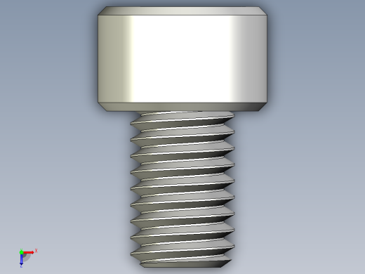 M8 x 1.25mm Thread 12mm LONG SOCKET HEAD CAP SCREW.IGS俯视缩略图