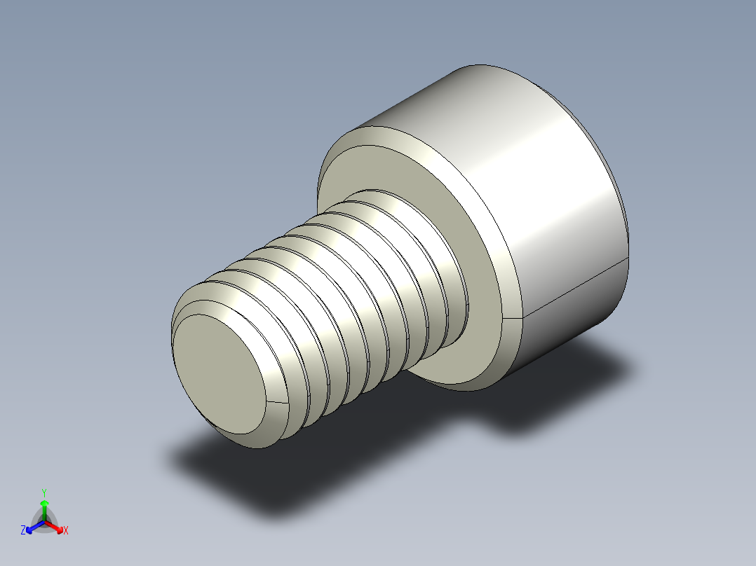 M8 x 1.25mm Thread 12mm LONG SOCKET HEAD CAP SCREW.IGS正等轴测图