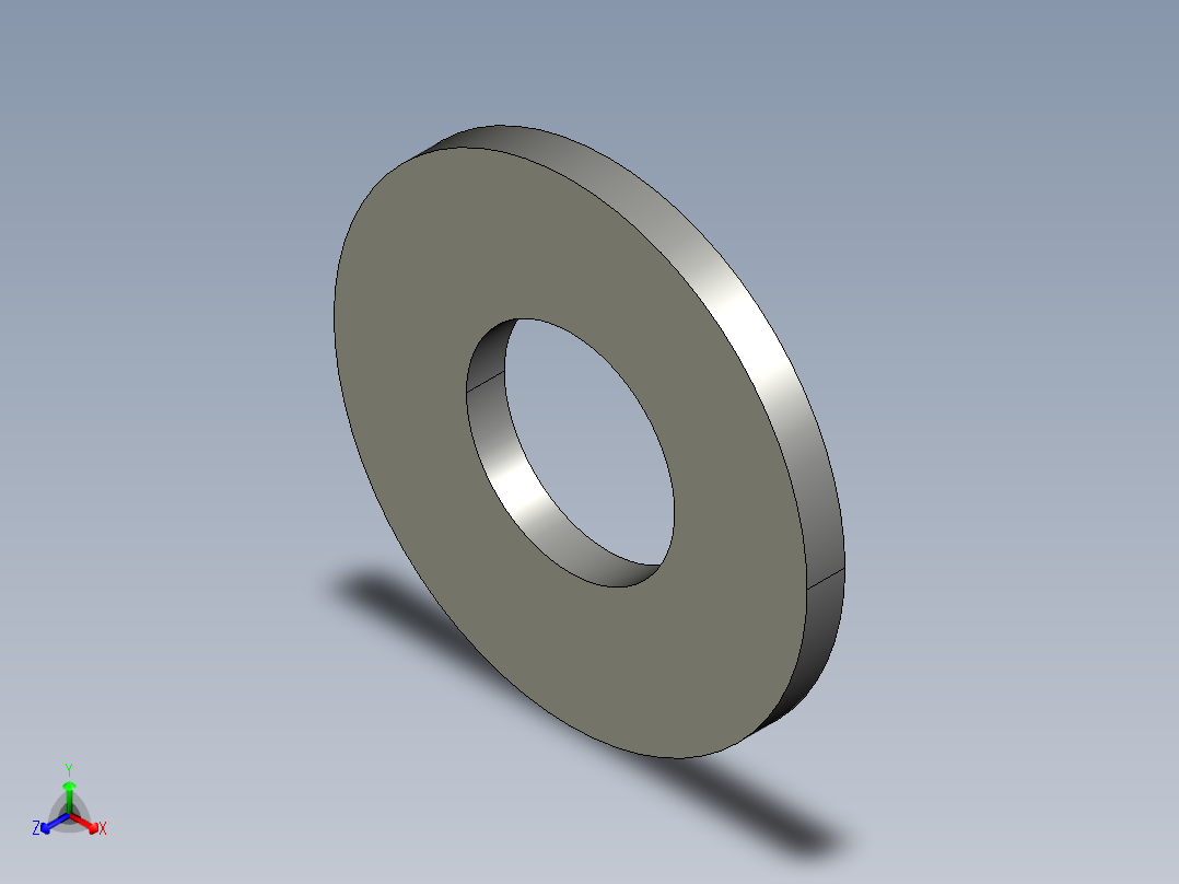 M2-M2 screw size FLAT WASHER.STEP正等轴测图