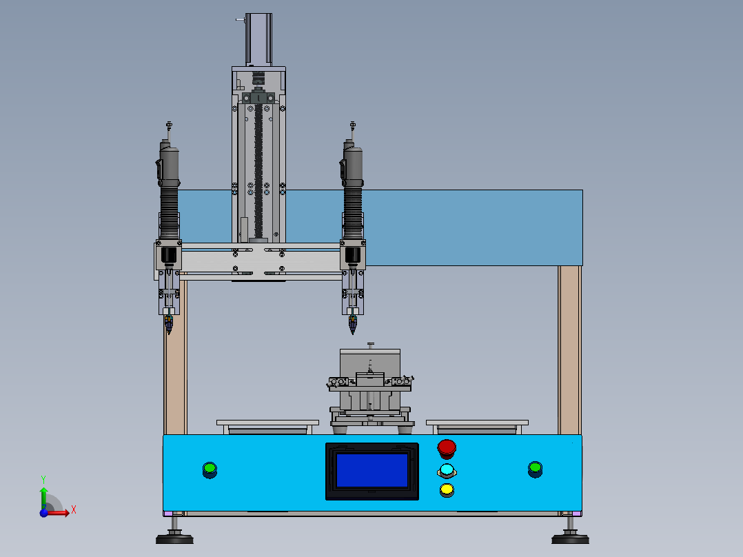 吹气式桌面双工位螺丝机sw18可编辑前视图