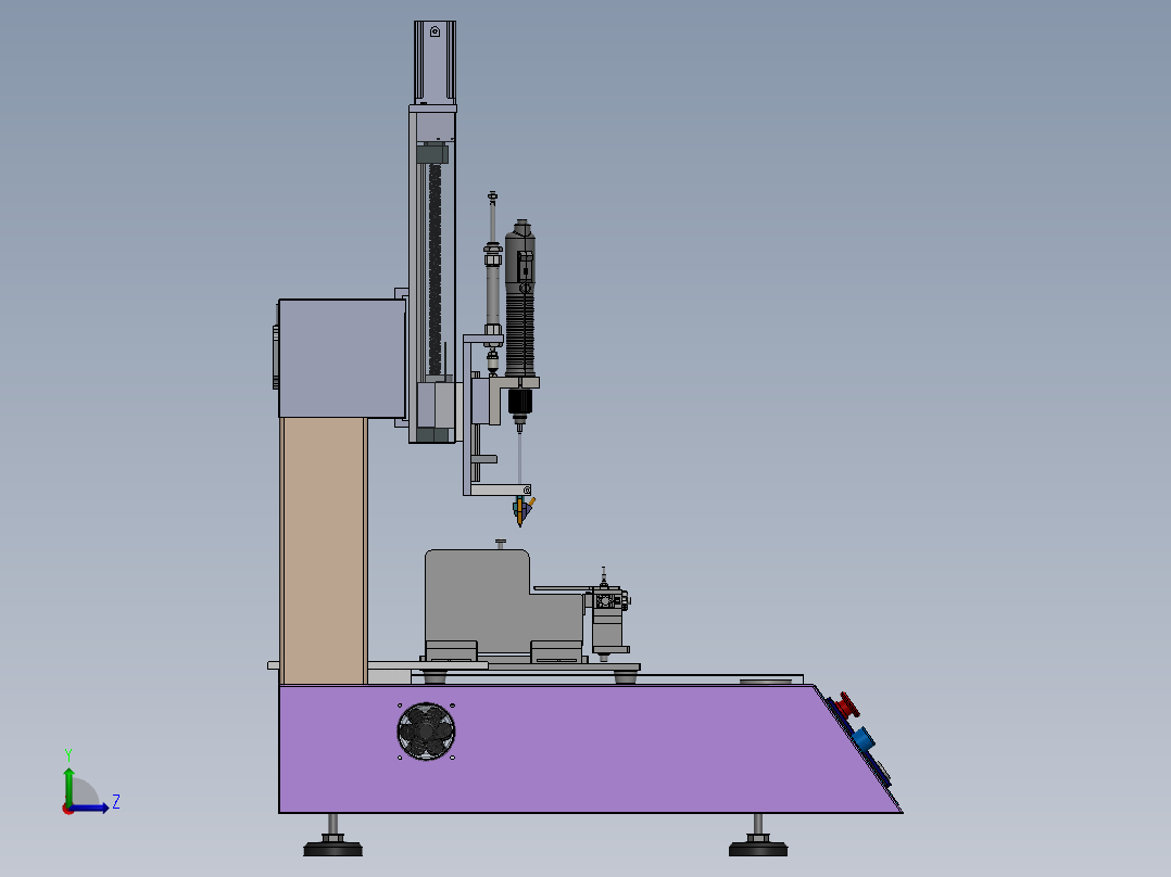 吹气式桌面双工位螺丝机sw18可编辑左视图