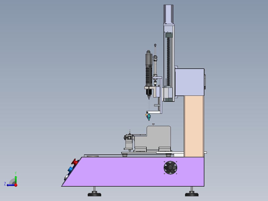 吹气式桌面双工位螺丝机sw18可编辑右视图