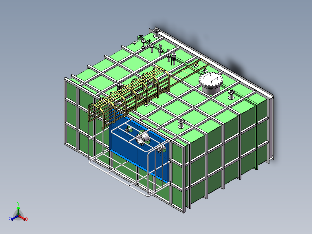 原油日用罐橇sw16可编辑正等轴测图