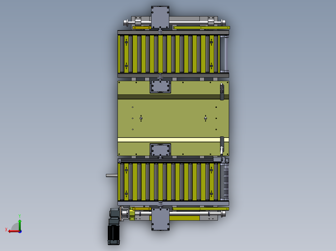 双工位移栽辊道门板码垛装箱工作站（sw19+工程图)后视图
