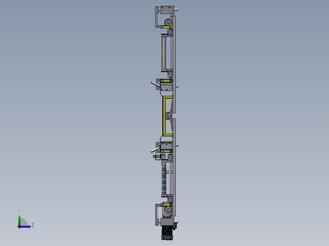 双工位移栽辊道门板码垛装箱工作站（sw19+工程图)左视图