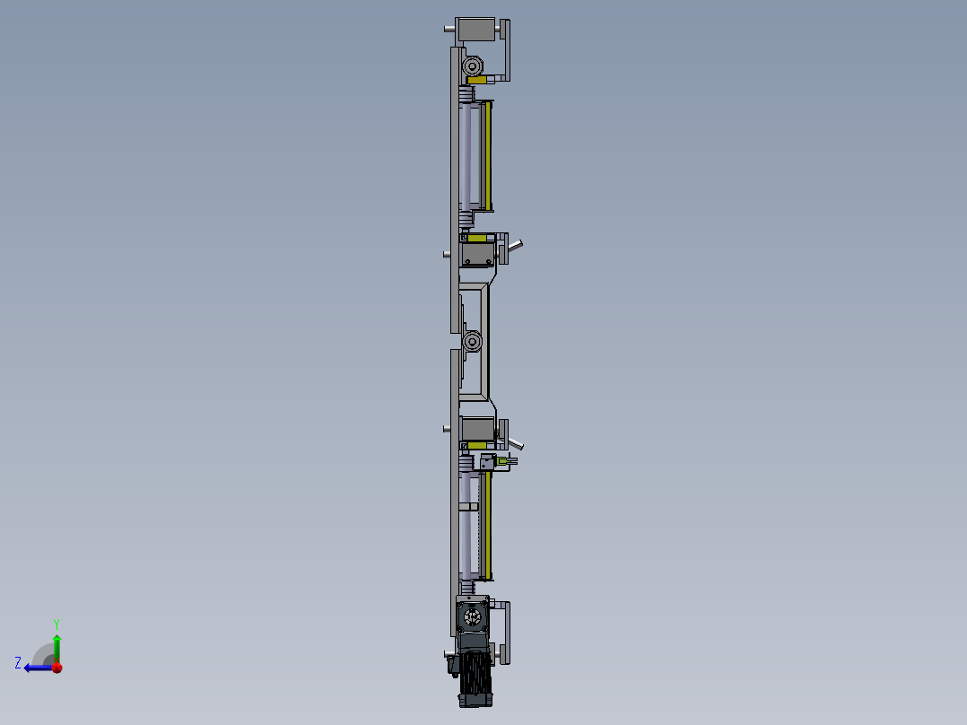 双工位移栽辊道门板码垛装箱工作站（sw19+工程图)右视图
