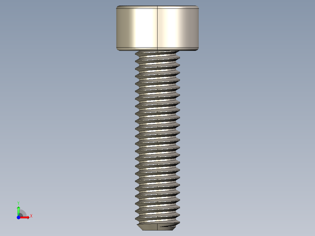 Screw_DIN_912_M3x12F_A2.STEP公制内六角螺钉前视图