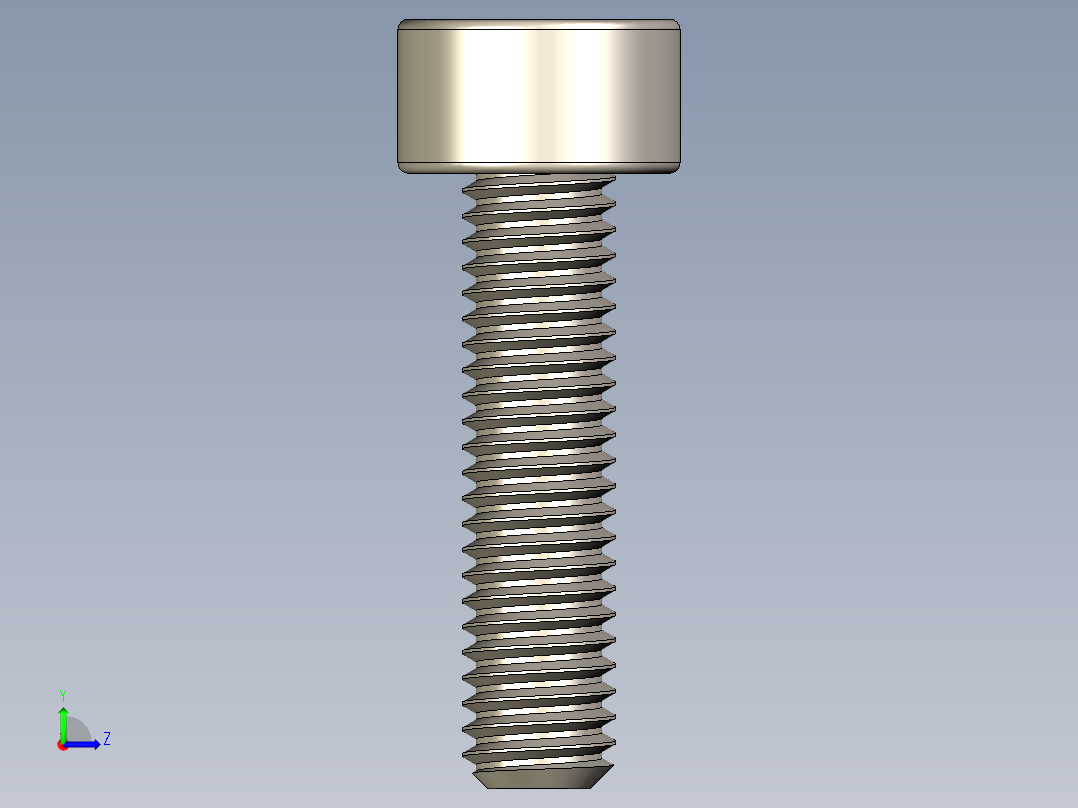 Screw_DIN_912_M3x12F_A2.STEP公制内六角螺钉左视图