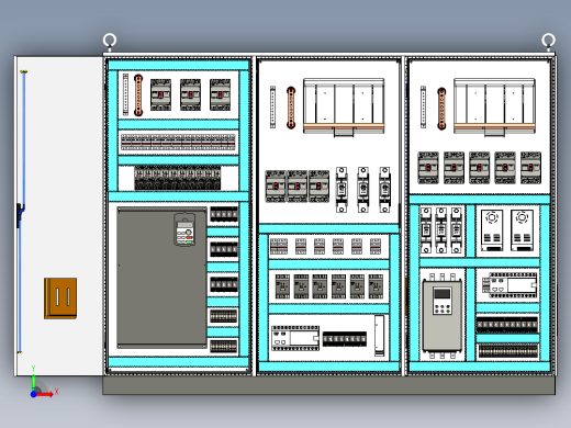 三柜组装变频器刀开关plc控制柜 56425前视缩略图