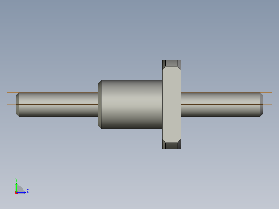 JF0803-3滚珠丝杆3D模型左视图