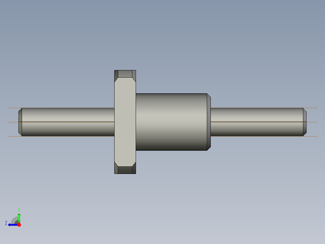 JF0803-3滚珠丝杆3D模型右视图
