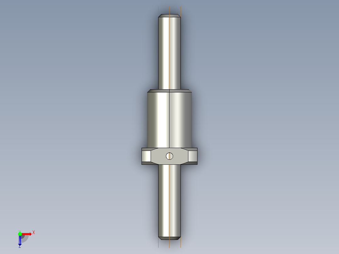 JF0803-3滚珠丝杆3D模型俯视图
