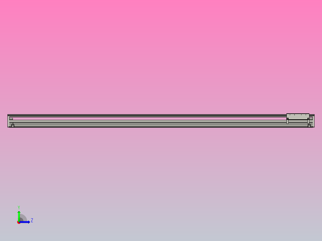 直驱直线电机轴TPA-LNP-230D-P31-L2400-C-1-3-C-10-N3(磁栅尺)左视图