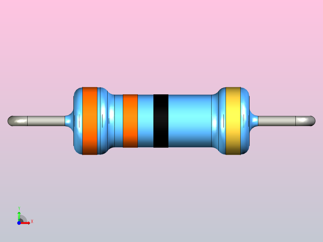 通孔电阻器33R前视图