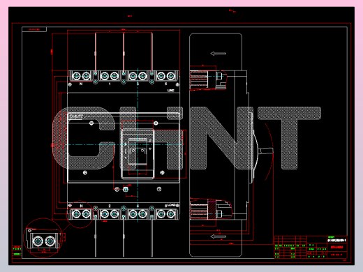 NXM-1600 4P塑料外壳式断路器外形安装尺寸图202209