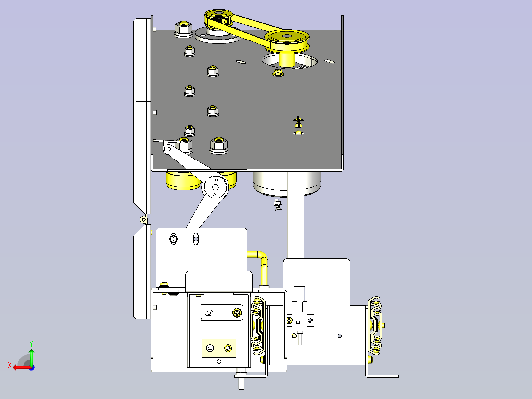 一种驱动部位的维护机构3D图纸后视图