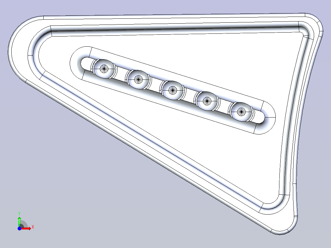 可3D打印的简易弹夹。前视图
