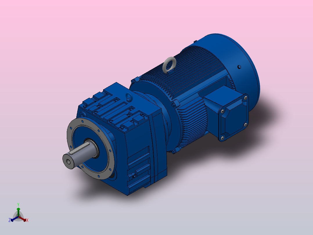 RF147法兰轴伸式安装斜齿轮减速机RF147-Y90-4P-280M-M1-0°-Φ450主视图