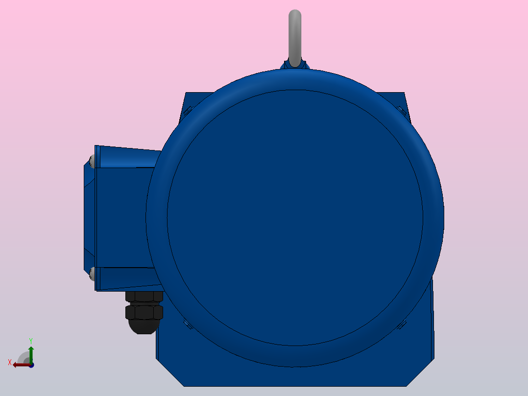 RF147法兰轴伸式安装斜齿轮减速机RF147-Y90-4P-280M-M1-0°-Φ450后视图