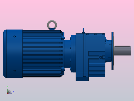 RF147法兰轴伸式安装斜齿轮减速机RF147-Y90-4P-280M-M1-0°-Φ450左视缩略图