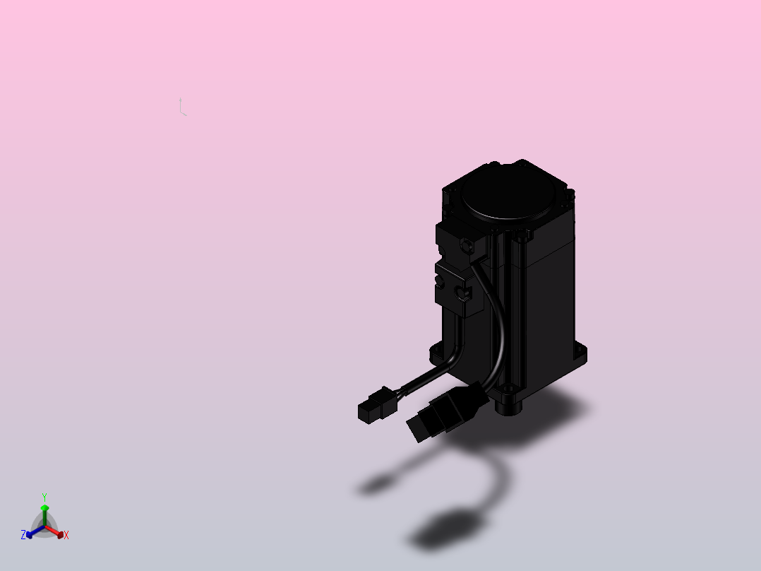 台达电机 ECM-A3L-C10604RSX（400w增量型低惯量无刹车）正等轴测图