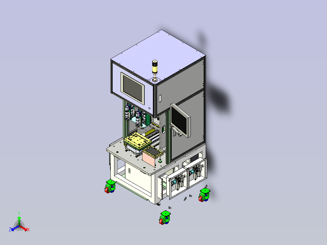 一款IP电池组装3D图纸正等轴测图