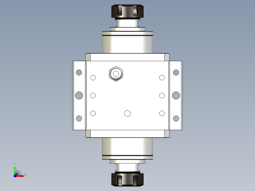RC80-ER40（双头）五轴加工系列手动换刀电主轴[RC80-18-7.5KW-TMP-ER40]前视缩略图