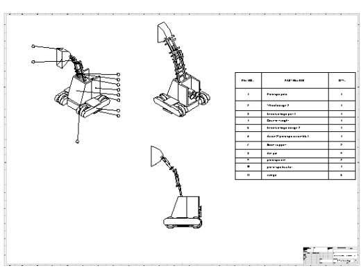 挖掘机的3D模型缩略图
