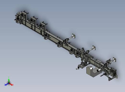 PMS曳引机流水线总装配图step格式
