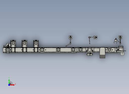 PMS曳引机流水线总装配图step格式前视缩略图