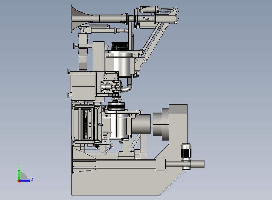 PMS曳引机流水线总装配图step格式左视图