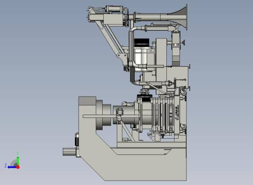 PMS曳引机流水线总装配图step格式右视缩略图