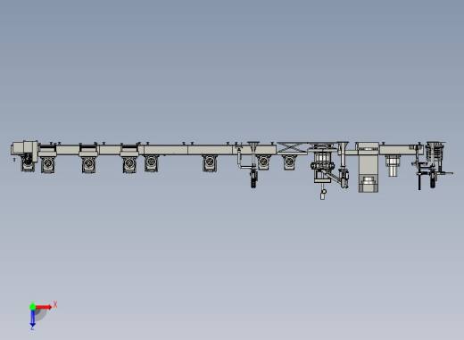 PMS曳引机流水线总装配图step格式俯视缩略图
