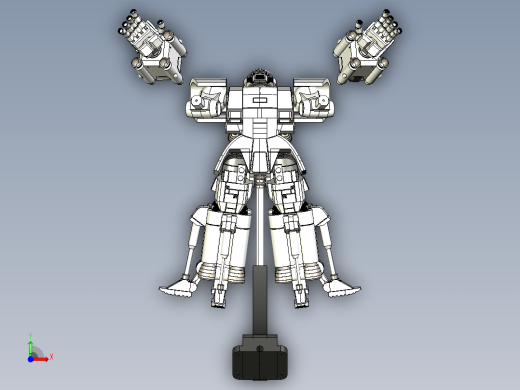 ZAKU ii机器人模型摆件3D图纸 IGS STL格式前视缩略图